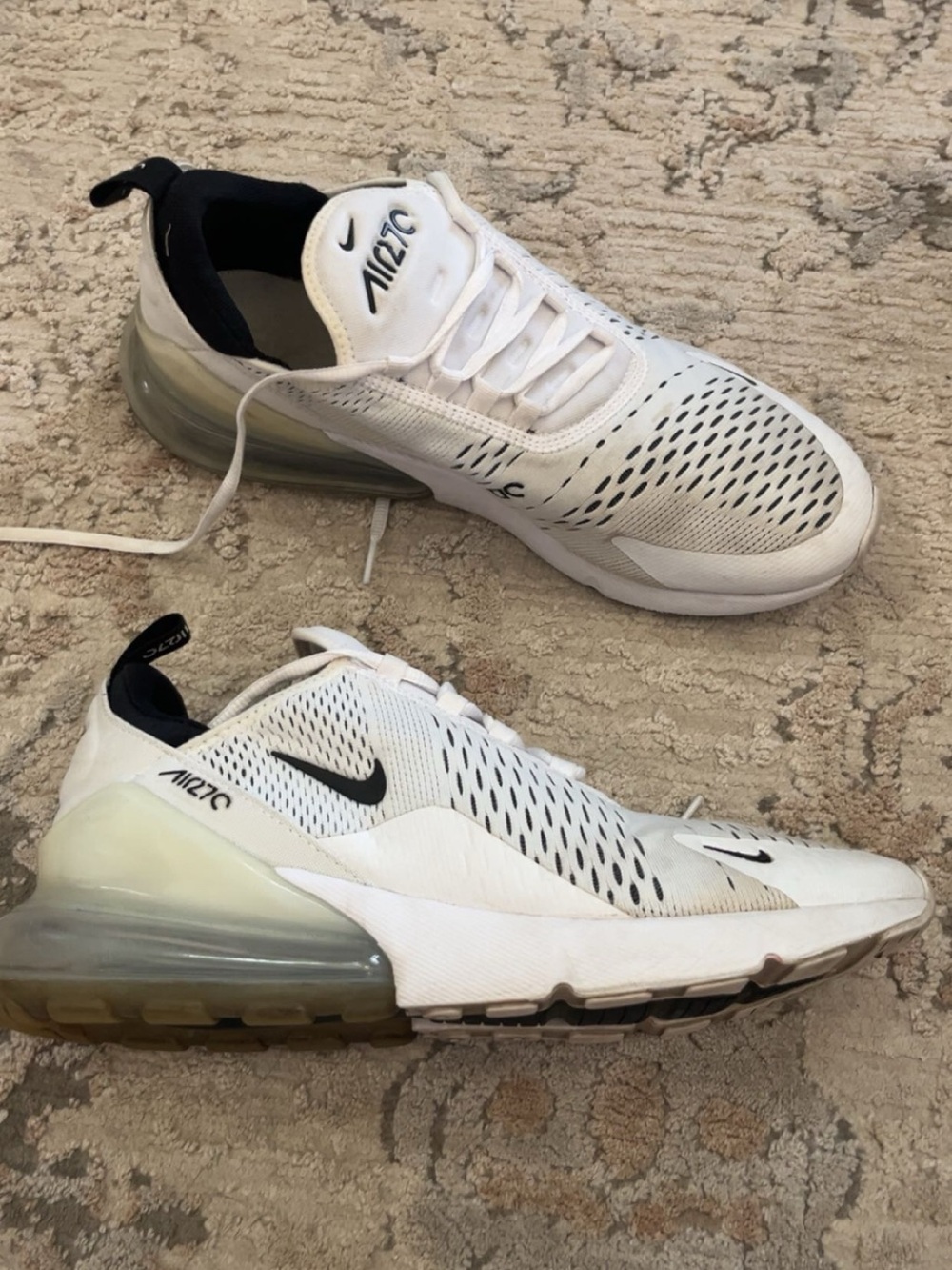 Nike Air Max 270 Men's Sneakers in White and Black